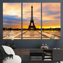 Paris Eiffel Tower Sunset Canvas Wall Art Print - Iconic