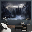 Night Landscape and Trees Wall Art Canvas Print