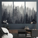 Misty Forest Canvas Wall Art – Monochrome Triptych Pine Tree by MyGreatCanvas | Canvas Wall Art Prints | Photo Prints & Wall Decor