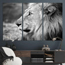 African Lion Wall Art Canvas Print – Majestic Wildlife