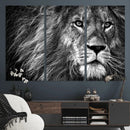 Black and White Lion Canvas Wall Art Print – Wildlife by MyGreatCanvas | Canvas Wall Art Prints | Photo Prints & Wall Decor