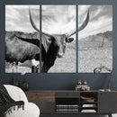 Cattle Wall Art Longhorn Cow Canvas Print