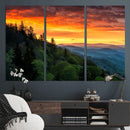 Forest Landscape Wall Art Sunset Canvas, Forest Sunset