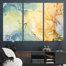 Green and Yellow Marble Fluid Effect Wall Art, Green and