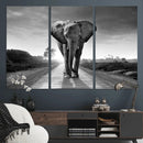 Black and White Elephant Wall Art Canvas Print