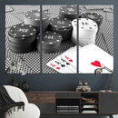 Poker Game Cards Wall Art Canvas, Multi Panel Wall Art