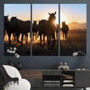 Horse Herd Wall Art Animal Canvas Print