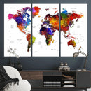 World Map Canvas Print – Detailed Map of the World Wall Art