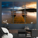 Serene Lake Pier at Sunset Canvas Print | Landscape Canvas