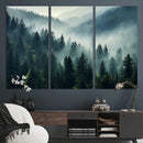 Captivating Misty Forest Wall Art Premium Canvas Print a