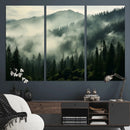 Captivating Misty Forest Wall Art Premium Canvas Print a