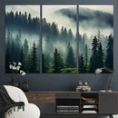 Captivating Misty Forest Wall Art Premium Canvas Print a