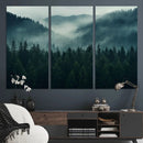 Captivating Misty Forest Wall Art Premium Canvas Print,
