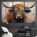 Abstract Bull Highland Cow Canvas Wall Art Print – Vibrant by MyGreatCanvas | Canvas Wall Art Prints | Photo Prints & Wall Decor