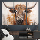Vintage Scottish Highland Cow Cattle Art, Scottish Highland
