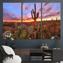 Arizona Desert Wall Art Canvas Print - Framed Deser Sunset