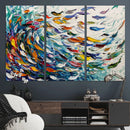Modern Abstract Fish Shoal Wall Art Canvas Print, Colorful by MyGreatCanvas | Canvas Wall Art Prints | Photo Prints & Wall Decor
