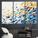 Abstract Fish Shoal Wall Art Canvas Print, Colorful Fish