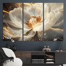 Gold Floral Wall Art Canvas Print, Framed Modern Flower Art by MyGreatCanvas | Canvas Wall Art Prints | Photo Prints & Wall Decor
