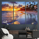 Serene Beach Sunset Wall Art Canvas- Coastal Seascape Print