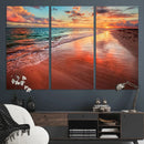 Sunset Beach Wall Art | Ocean Canvas Print | Coastal Wall