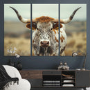 Texas Cow Longhorn Wall Art Canvas Print for Farm House Wall by MyGreatCanvas | Canvas Wall Art Prints | Photo Prints & Wall Decor