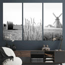 Vintage Farmhouse Black and White Triptych Wall Art – Giclee