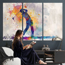 Watercolor Golf Swing Wall Art Canvas Print | Vibrant