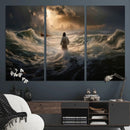 Jesus Walking on Water Wall Art Canvas Print - Religious