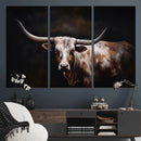 Texas Longhorn Wall Art Canvas Print | Western Ranch Decor |