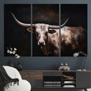 Texas Longhorn Wall Art Canvas Print | Western Ranch Decor |