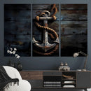 3 Panel Grunge Abstract Anchor Wall Art Canvas Print Set by MyGreatCanvas | Canvas Wall Art Prints | Photo Prints & Wall Decor