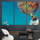 Carl Fredricksen, Up Movie Wall Art, Colorful Balloon House