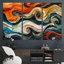 Abstract Wave Wall Art | Ready to Hang Framed Canvas Print |