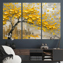 Yellow Blossom Tree Canvas Wall Art - Floral Abstract Modern