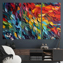 Vibrant Abstract Leaf Wall Art Canvas Print | Bold Colorful