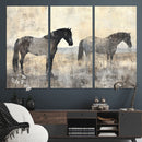 Vintage Horses Wall Art Canvas Print