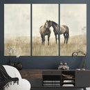 Chines Style Grunge Horses Wall Art Canvas Print
