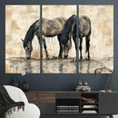 Chinese Style Abstract Black Horses Wall Art Canvas Print - by MyGreatCanvas | Canvas Wall Art Prints | Photo Prints & Wall Decor
