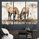 Vintage Horses Wall Art | Ready to Hang and Framed Triptych by MyGreatCanvas | Canvas Wall Art Prints | Photo Prints & Wall Decor
