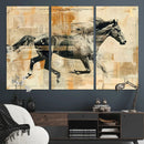 Chines Style Running Horse Western Wall Art | Farmhouse Wall