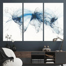 Flight Route Map Wall Art Canvas Print, Abstract Air Traffic