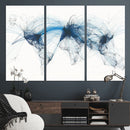 Flight Route Map Wall Art Canvas Print, Abstract Air Traffic