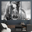 Black and White Horse Winter Wall Art | Ready to Hang and