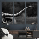 Cow Longhorn Wall Art | Black and White Print | Ready to by MyGreatCanvas | Canvas Wall Art Prints | Photo Prints & Wall Decor