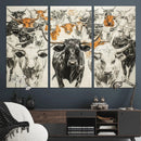 Farmhouse Wall Art | Western Longhorn Cattle Canvas Print | by MyGreatCanvas | Canvas Wall Art Prints | Photo Prints & Wall Decor