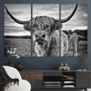 Scottish Highland Cow Wall Art Canvas Print | Ready to Hang