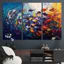 Vibrant Abstract Fish Swarm Art – Colorful Fish Inspired
