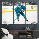 San Jose Sharks Ice Hockey Player Wall Art Canvas Print