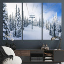 Winter Ski Lift Wall Art Print - Landscape Wall Art | Snowy